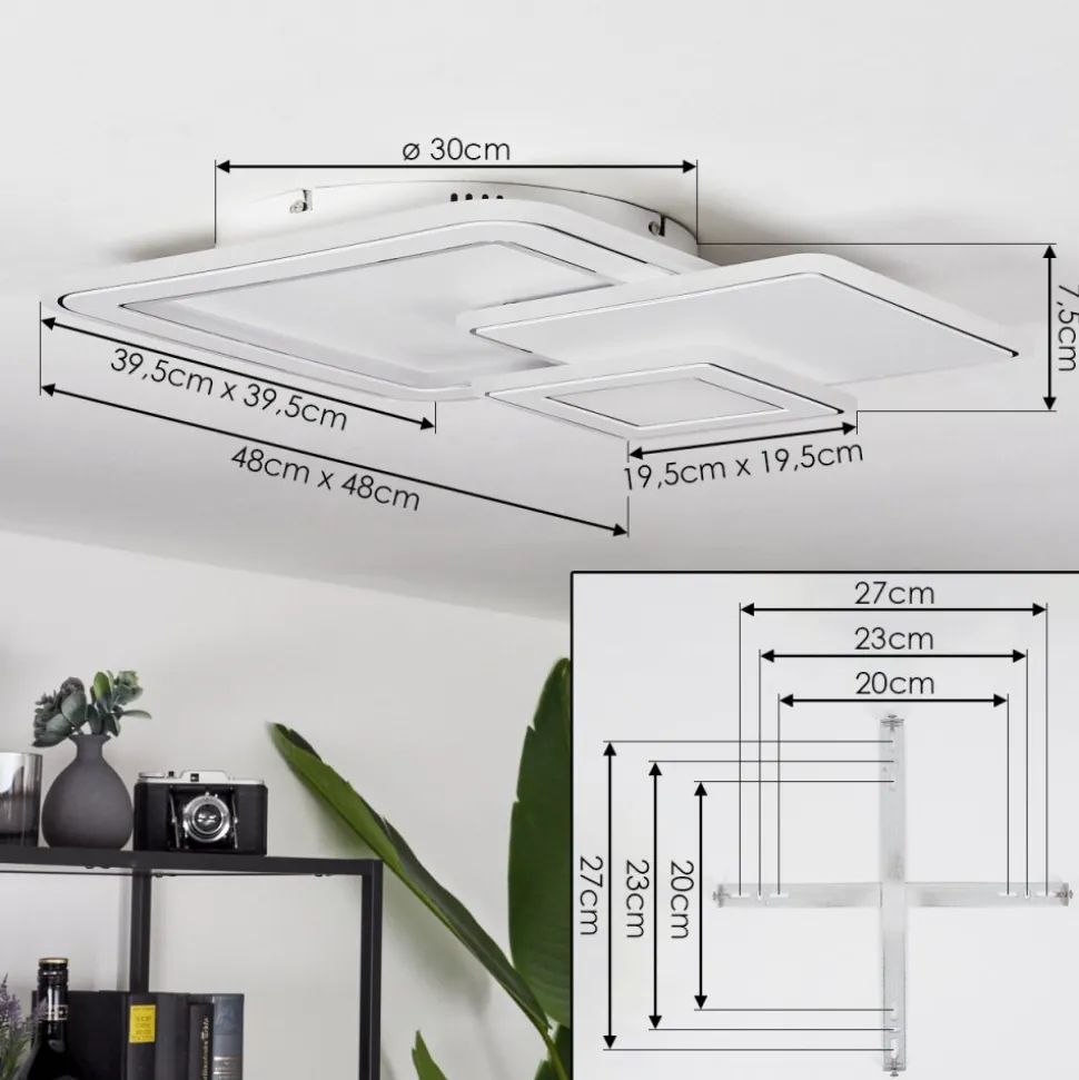 Plafonniertomazes Led Blanc, 1 Lumiere, Telecommandes