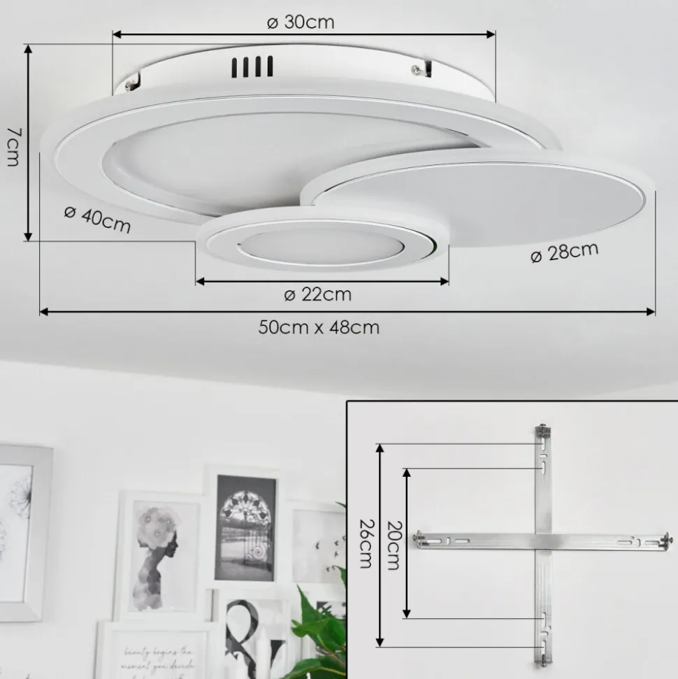 Plafonniertomazes Led Blanc, 1 Lumiere, Telecommandes