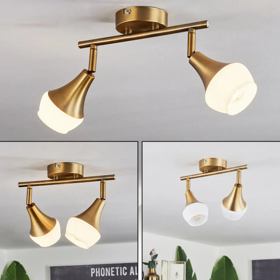 Plafonniervenizy Vieux Laiton, 2 Lumieres