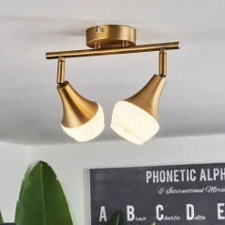 Plafonniervenizy Vieux Laiton, 2 Lumieres