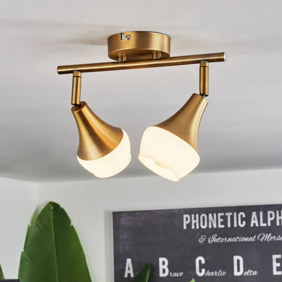 Plafonniervenizy Vieux Laiton, 2 Lumieres