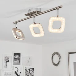 Plafonniervillenauxe Led Chrome, Nickel Mat, 3 Lumieres