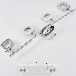 Plafonniervillenauxe Led Chrome, Nickel Mat, 4 Lumieres