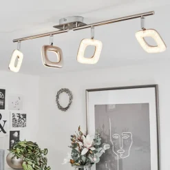 Plafonniervillenauxe Led Chrome, Nickel Mat, 4 Lumieres