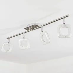 Plafonniervillenauxe Led Chrome, Nickel Mat, 4 Lumieres