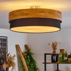 Plafonniervrolle Bois Clair, Nickel Mat, 3 Lumieres