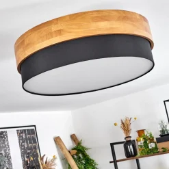 Plafonniervrolle Bois Clair, Nickel Mat, 3 Lumieres