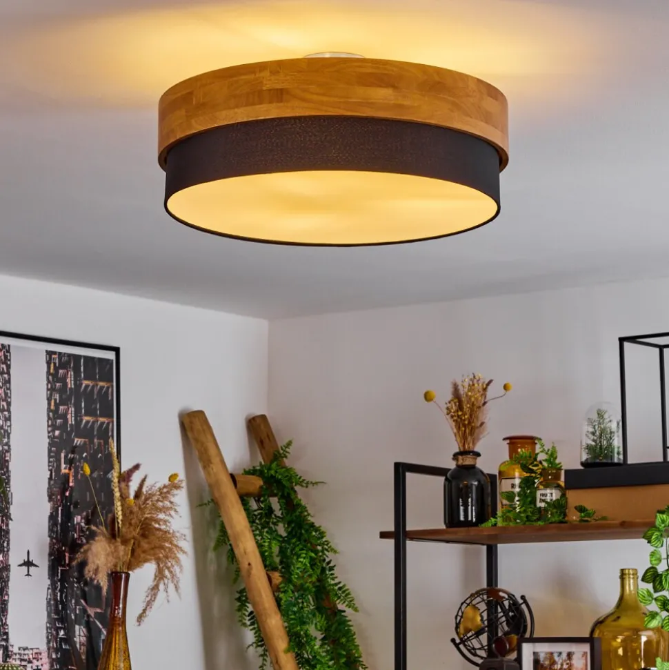 Plafonniervrolle Bois Clair, Nickel Mat, 3 Lumieres