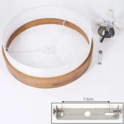 Plafonniervrolle Bois Clair, Nickel Mat, 3 Lumieres
