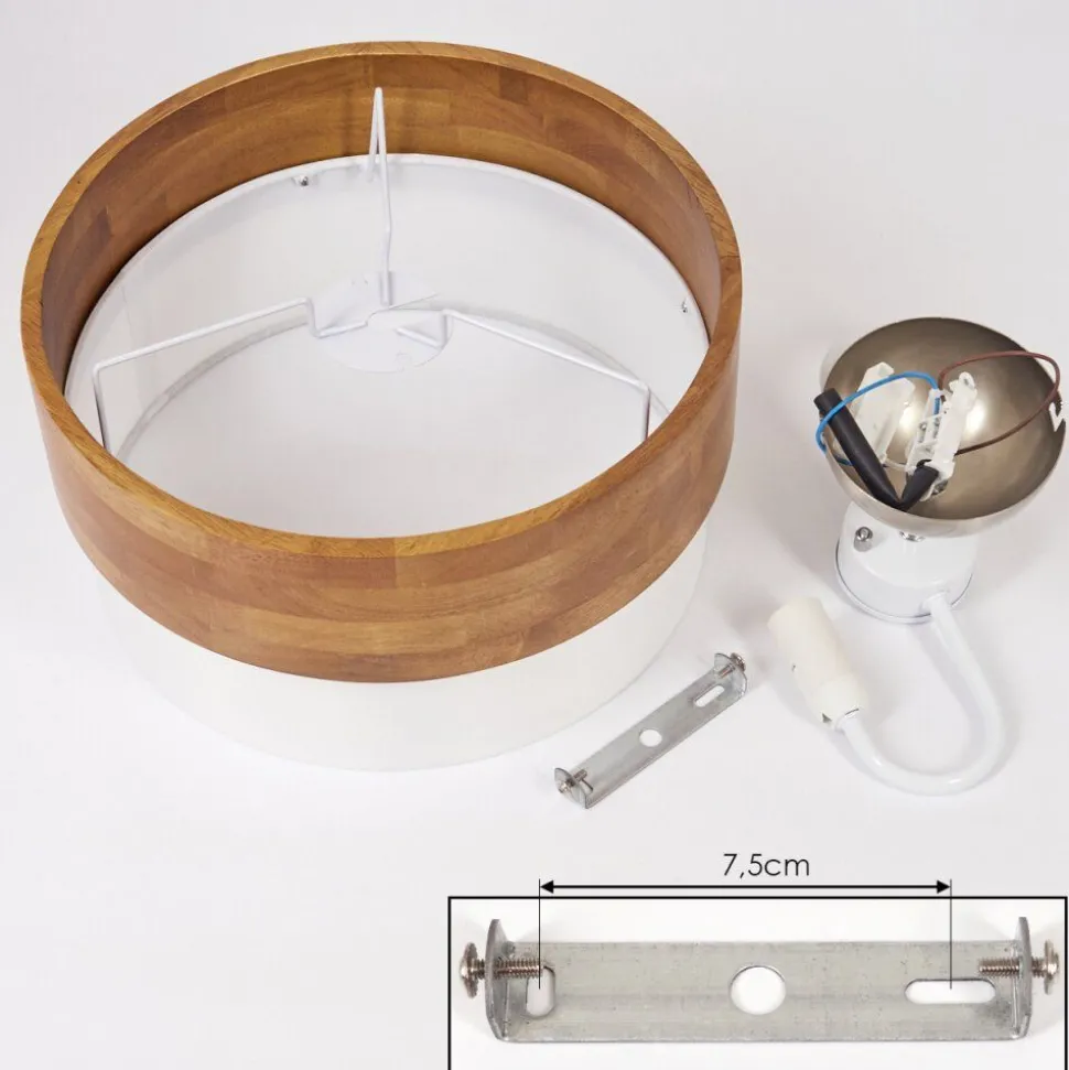 Plafonniervrolle Bois Clair, Nickel Mat, 2 Lumieres