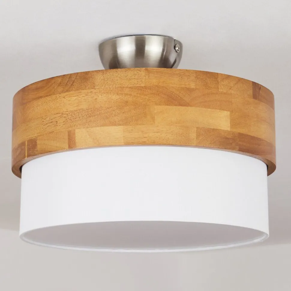 Plafonniervrolle Bois Clair, Nickel Mat, 2 Lumieres