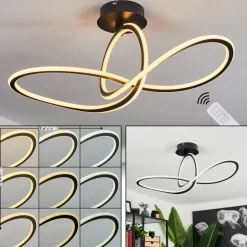 Plafonnierzibreira Led Noir, 1 Lumiere, Telecommandes