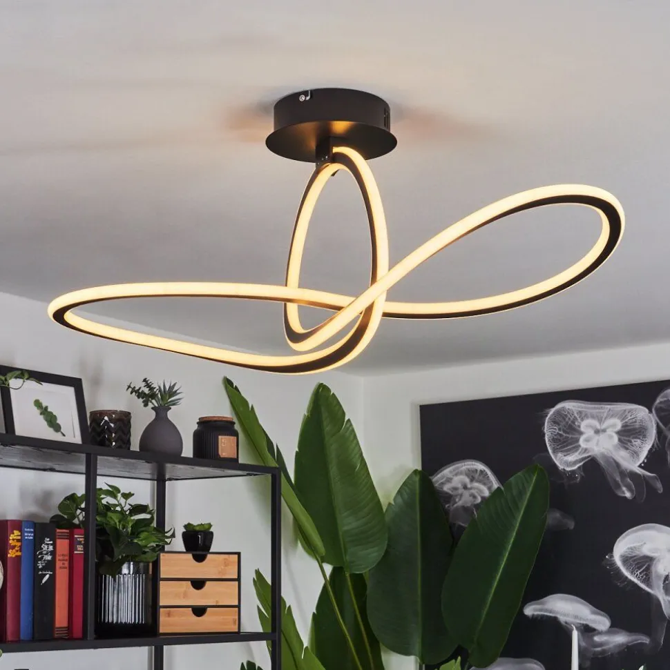 Plafonnierzibreira Led Noir, 1 Lumiere, Telecommandes