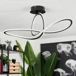Plafonnierzibreira Led Noir, 1 Lumiere, Telecommandes