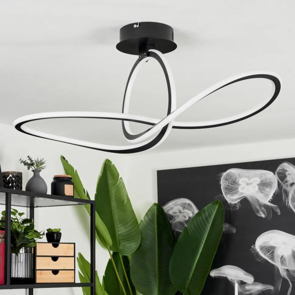 Plafonnierzibreira Led Noir, 1 Lumiere, Telecommandes