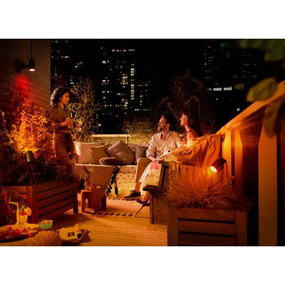 Projecteur Philips Hue Ambiance White & Color Waca Lily Led Noir, 1 Lumiere, Changeur De Couleurs