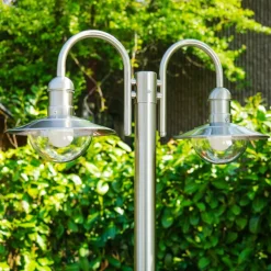 Reverbere Elima Acier Inoxydable, 2 Lumieres