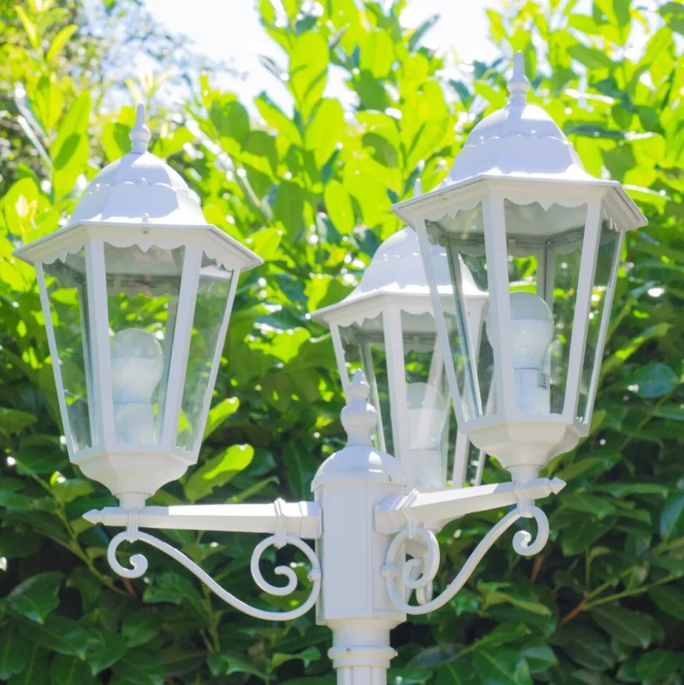 Reverbere Hongkong Blanc, 3 Lumieres