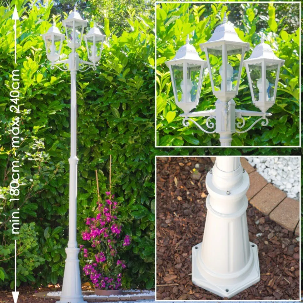 Reverbere Hongkong Blanc, 3 Lumieres