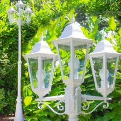 Reverbere Hongkong Blanc, 3 Lumieres