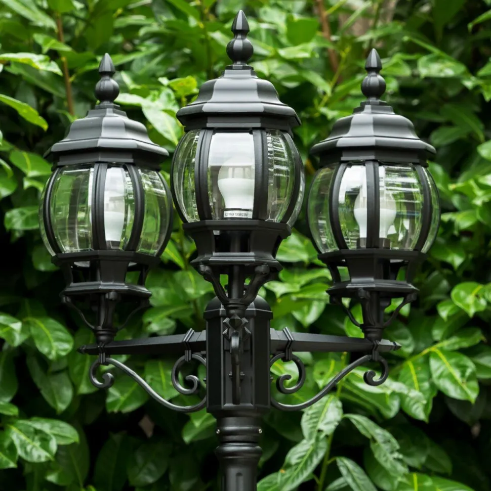 Reverbere Kobe Noir, 3 Lumieres