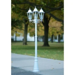 Reverbere Lutec Bristol Blanc, 3 Lumieres