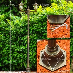 Reverbere Ribadeo Noir Dore, 2 Lumieres