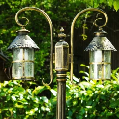 Reverbere Tolep Noir Dore, 2 Lumieres