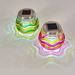 Set De 12 Lampes Solaires Raven Led Jaune, Vert, Orange, 1 Lumiere
