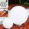 Set De Boules Lumineuses Solaires Led Acier Inoxydable, 2 Lumieres