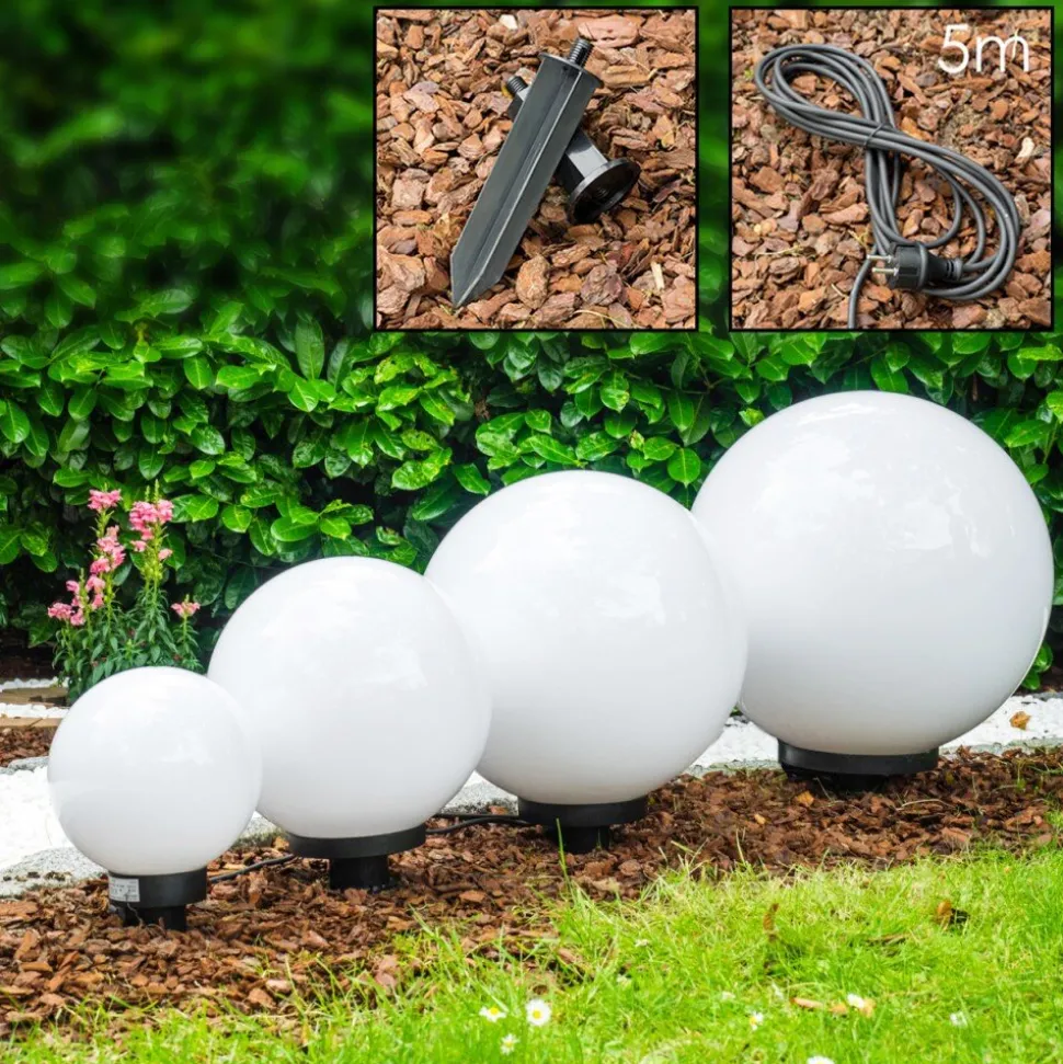 Set De Boules Lumineuses Miau Blanc, 4 Lumieres