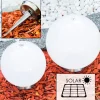 Set De Boules Lumineuses Solaires Led Acier Inoxydable, 2 Lumieres