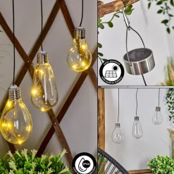 Set De Lampe Solairetiltil Led Acier Inoxydable, 3 Lumieres
