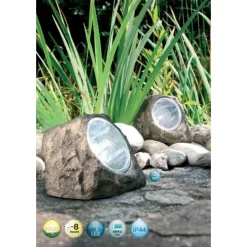 Set De Lampes Rocaille Globo Solar Led Gris, 3 Lumieres