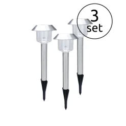 Set De Lampes Solaires Globo Solar Led Acier Inoxydable, 1 Lumiere