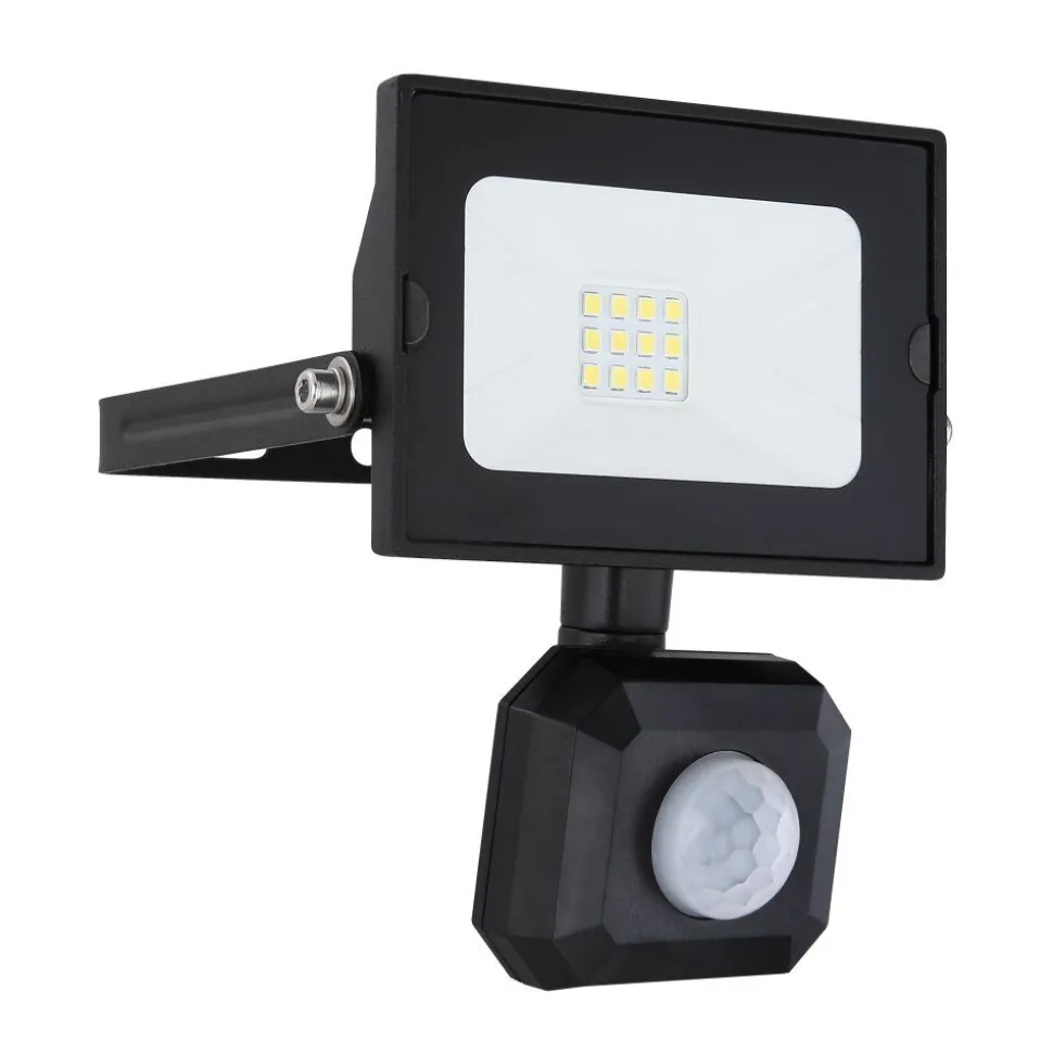 Spot De Jardin Globo Helga Led Noir, 1 Lumiere, Detecteur De Mouvement