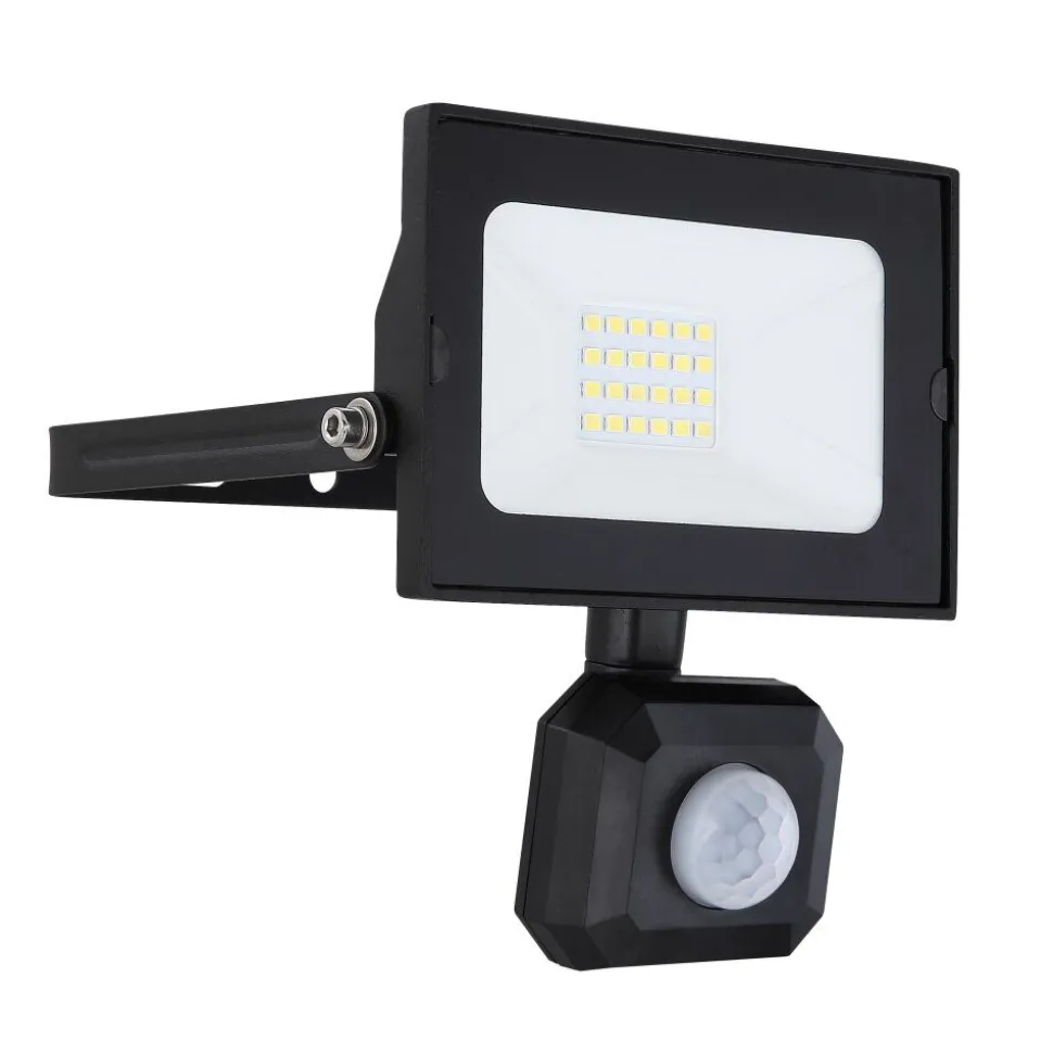 Spot De Jardin Globo Helga Led Noir, 1 Lumiere, Detecteur De Mouvement