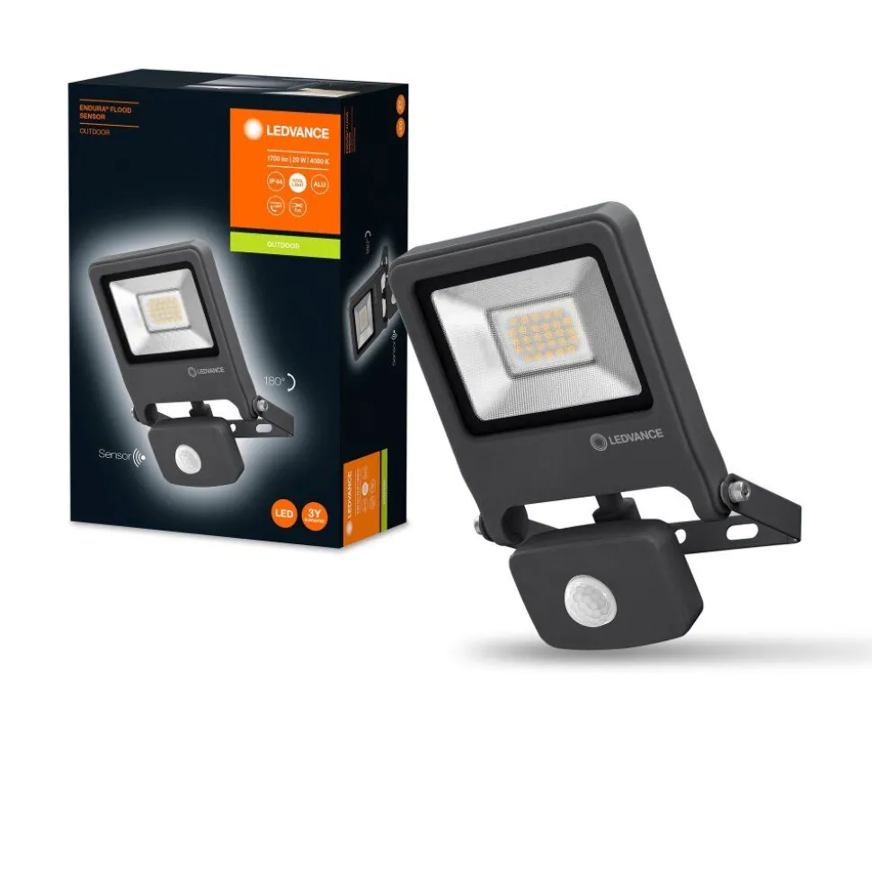 Spot De Jardin Ledvance Endura® Gris, 1 Lumiere, Detecteur De Mouvement