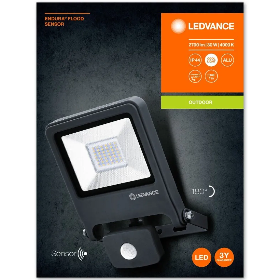 Spot De Jardin Ledvance Endura® Gris, 1 Lumiere, Detecteur De Mouvement