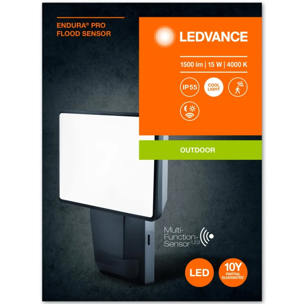 Spot De Jardin Ledvance Endura® Gris, 1 Lumiere, Detecteur De Mouvement