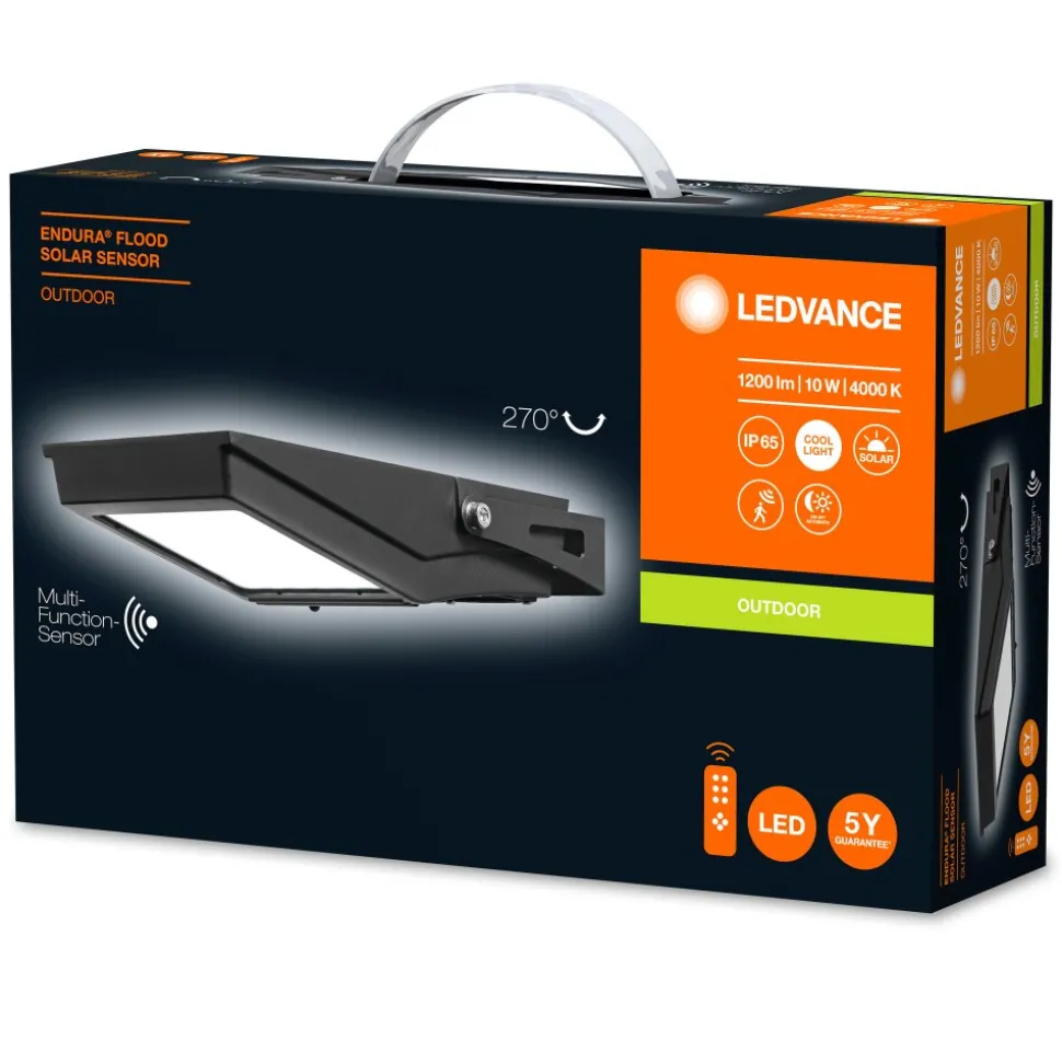 Spot De Jardin Ledvance Endura Flood Noir, 1 Lumiere, Detecteur De Mouvement