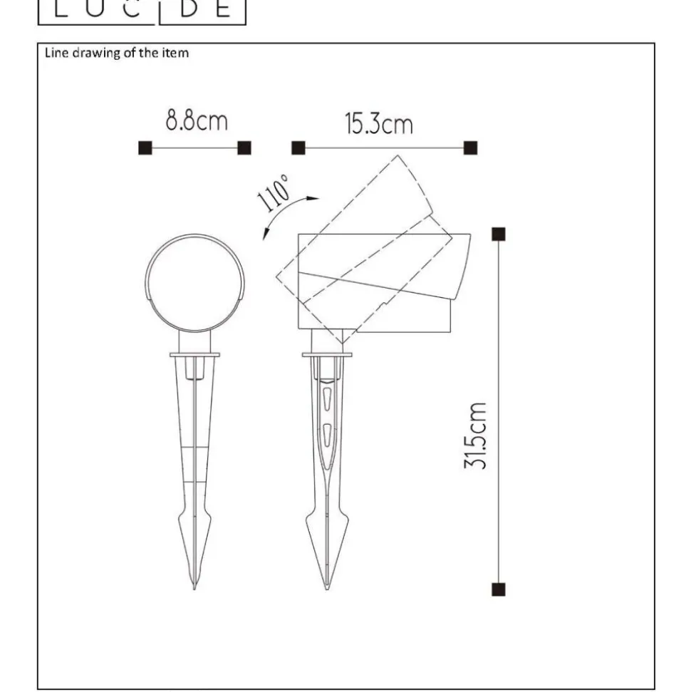 Spot De Jardin Lucide Manal Led Anthracite, 1 Lumiere