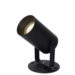Spot De Jardin Lucide Taylor Noir, 1 Lumiere, Detecteur De Mouvement