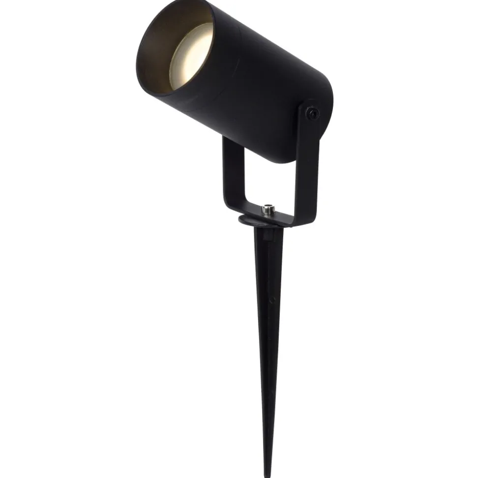Spot De Jardin Lucide Taylor Noir, 1 Lumiere, Detecteur De Mouvement