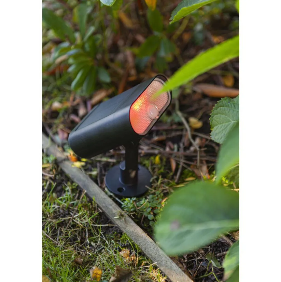 Spot De Jardin Lutec Ginbo Led Noir, 1 Lumiere, Detecteur De Mouvement, Changeur De Couleurs