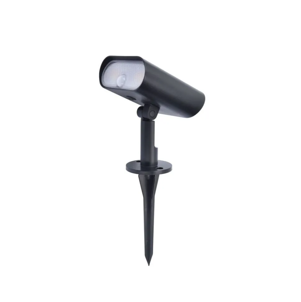 Spot De Jardin Lutec Ginbo Led Noir, 1 Lumiere, Detecteur De Mouvement, Changeur De Couleurs