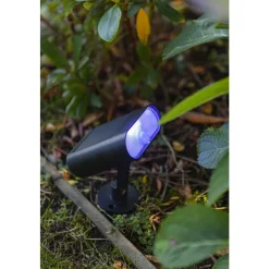 Spot De Jardin Lutec Ginbo Led Noir, 1 Lumiere, Detecteur De Mouvement, Changeur De Couleurs