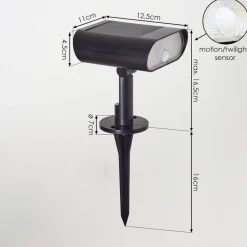 Spot De Jardinusmagama Solar Led Noir, 1 Lumiere, Detecteur De Mouvement, Changeur De Couleurs