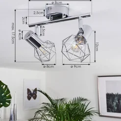 Spot De Plafond Globo Xara Chrome, 2 Lumieres