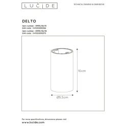Spot De Plafond Lucide Delto Led Blanc, 1 Lumiere